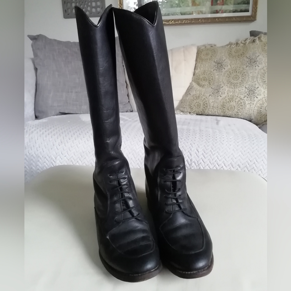 Black Leather Riding Boot - Picture 4 of 6